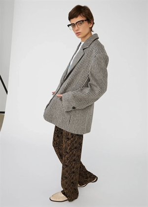 Striped oversized wool blazer Black/Powder Stripe Stella Nova 